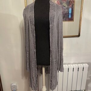 Coldwater Creek Light Gray Open-Front Cardigan XL